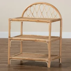 Natural Curled Rattan 3-Tiered Bookcase-Kirkland's Home New