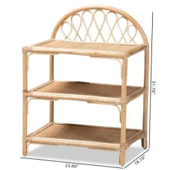 Natural Curled Rattan 3-Tiered Bookcase-Kirkland's Home New