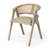 Natural Curved Rat And Linen Dining Chair-Kirkland's Home Clearance