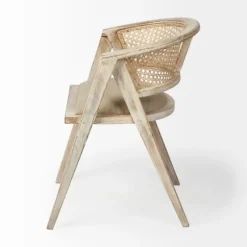 Natural Curved Rat And Linen Dining Chair-Kirkland's Home Clearance