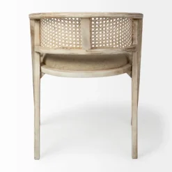 Natural Curved Rat And Linen Dining Chair-Kirkland's Home Clearance
