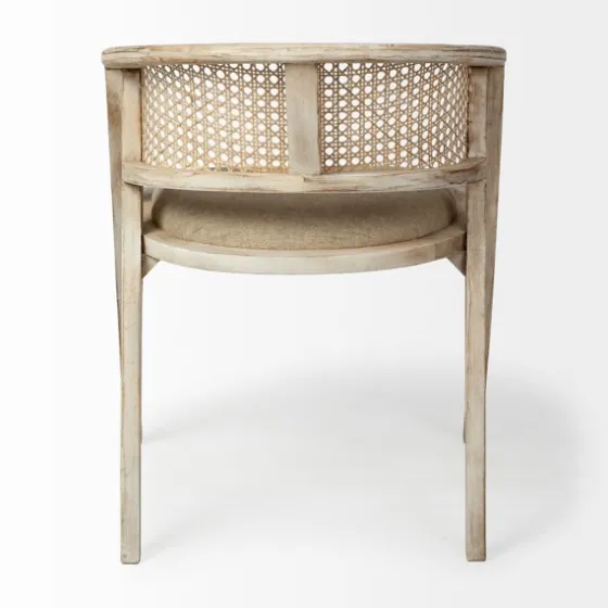Natural Curved Rat And Linen Dining Chair-Kirkland's Home Clearance