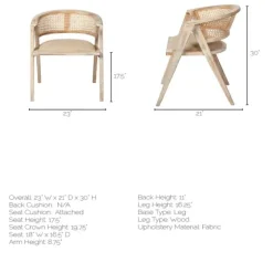 Natural Curved Rat And Linen Dining Chair-Kirkland's Home Clearance