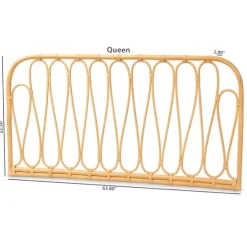 Natural Curved Rat Wall Mounted Queen Headboard-Kirkland's Home Cheap
