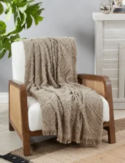 Natural Diamond Pattern Throw Blanket-Kirkland's Home New