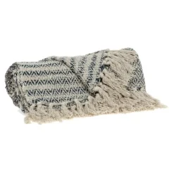 Natural Diamond Wool Handloomed Tassel Throw-Kirkland's Home Store