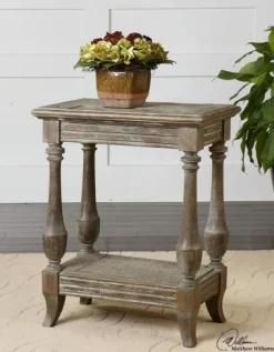 Natural Distressed Birch Wood Accent Table-Kirkland's Home Cheap