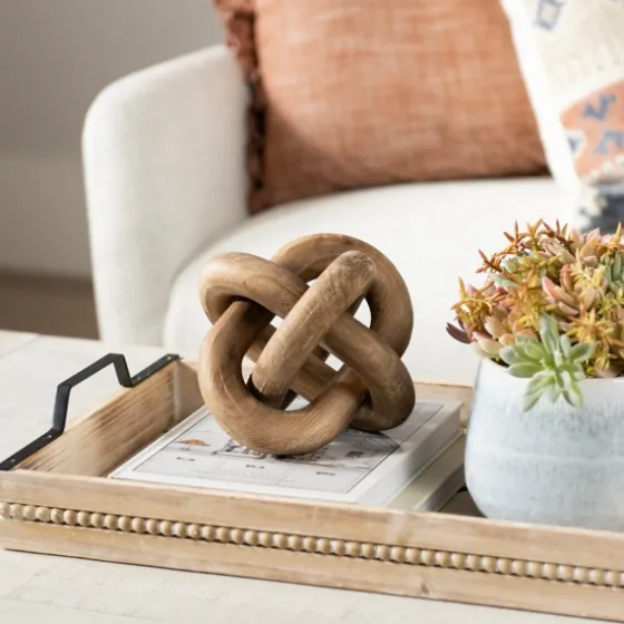Natural Distressed Wooden Knot Sculpture-Kirkland's Home Store