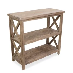 Natural Double X Wood Bookshelf-Kirkland's Home Online