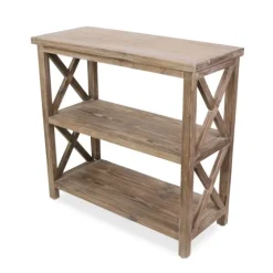Natural Double X Wood Bookshelf-Kirkland's Home Online