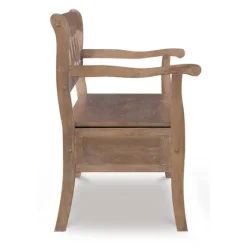 Natural Driftwood Fretwork Back Storage Bench-Kirkland's Home Online