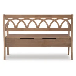 Natural Driftwood Fretwork Back Storage Bench-Kirkland's Home Online