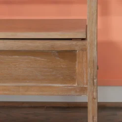 Natural Driftwood Fretwork Back Storage Bench-Kirkland's Home Online