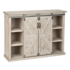 Natural Farmhouse Sliding Door Cabinet-Kirkland's Home Cheap