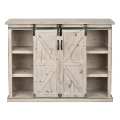 Natural Farmhouse Sliding Door Cabinet-Kirkland's Home Cheap