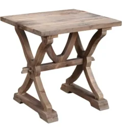 Natural Farmhouse Trestle Base Accent Table-Kirkland's Home Online