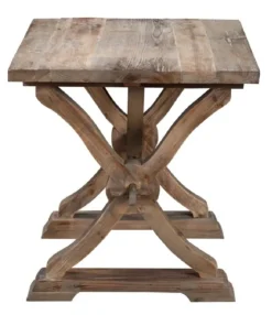 Natural Farmhouse Trestle Base Accent Table-Kirkland's Home Online