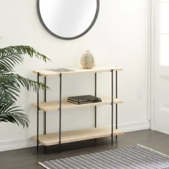 Natural Fir Open 3-Tier Console Table-Kirkland's Home Store