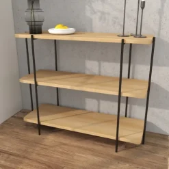 Natural Fir Open 3-Tier Console Table-Kirkland's Home Store