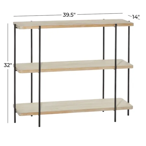 Natural Fir Open 3-Tier Console Table-Kirkland's Home Store