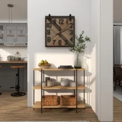Natural Fir Open 3-Tier Console Table-Kirkland's Home Store