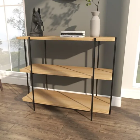 Natural Fir Open 3-Tier Console Table-Kirkland's Home Store