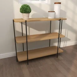 Natural Fir Open 3-Tier Console Table-Kirkland's Home Store