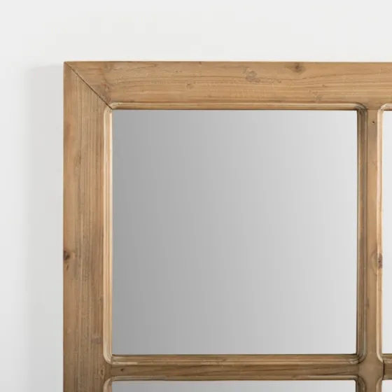 Natural Fir Wood Window Pane Mirror-Kirkland's Home Discount