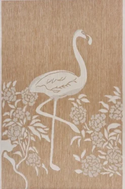 Natural Flamingo Indoor/Outdoor Area Rug, 5X7-Kirkland's Home Flash Sale