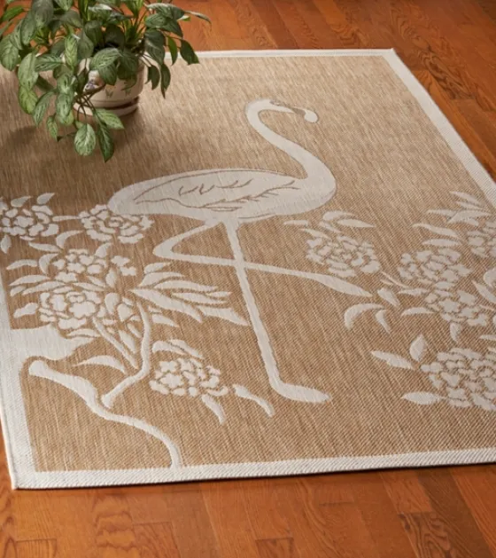 Natural Flamingo Indoor/Outdoor Area Rug, 5X7-Kirkland's Home Flash Sale