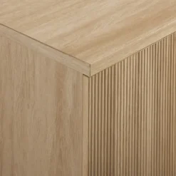 Natural Fluted Wood 4-Door Scandinavian Cabinet-Kirkland's Home Shop