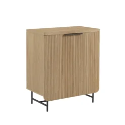 Natural Fluted Wood Scandinavian Cabinet-Kirkland's Home Best