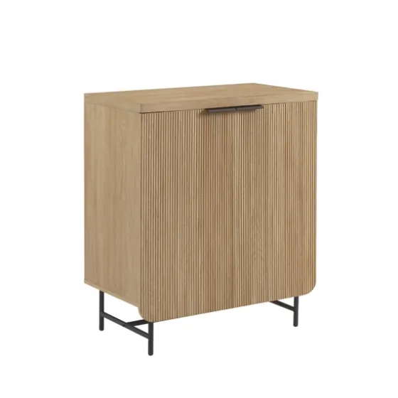 Natural Fluted Wood Scandinavian Cabinet-Kirkland's Home Best