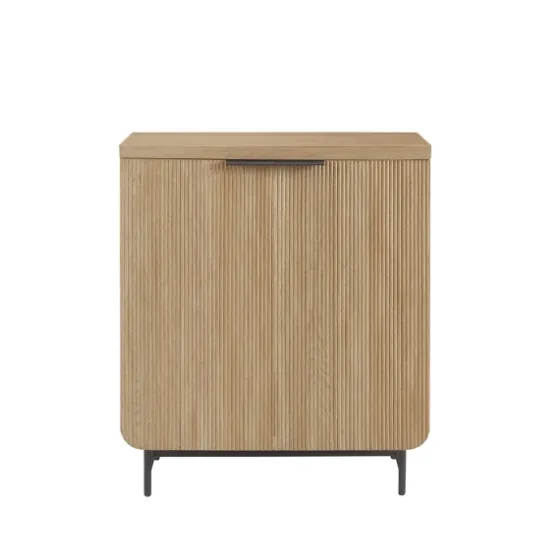 Natural Fluted Wood Scandinavian Cabinet-Kirkland's Home Best