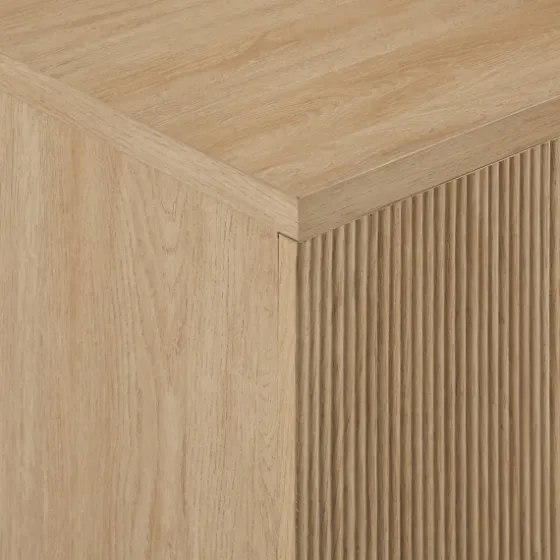 Natural Fluted Wood Scandinavian Cabinet-Kirkland's Home Best