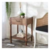 Natural Geometric Industrial Pull Accent Table-Kirkland's Home Cheap