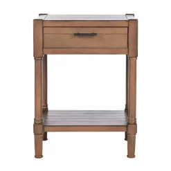 Natural Geometric Industrial Pull Accent Table-Kirkland's Home Cheap