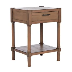 Natural Geometric Industrial Pull Accent Table-Kirkland's Home Cheap