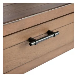 Natural Geometric Industrial Pull Accent Table-Kirkland's Home Cheap