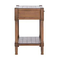 Natural Geometric Industrial Pull Accent Table-Kirkland's Home Cheap