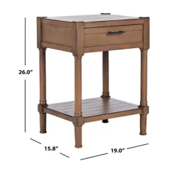 Natural Geometric Industrial Pull Accent Table-Kirkland's Home Cheap
