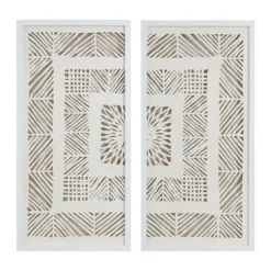 Natural Geometric Rice Paper Framed Art, Set Of 2-Kirkland's Home Sale