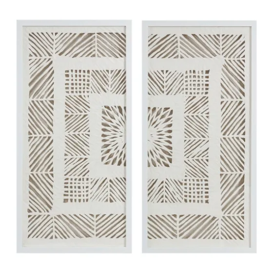 Natural Geometric Rice Paper Framed Art, Set Of 2-Kirkland's Home Sale