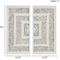 Natural Geometric Rice Paper Framed Art, Set Of 2-Kirkland's Home Sale