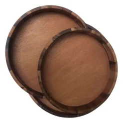 Natural Grain Acacia Wood 3-Pc. Tray Set-Kirkland's Home Store