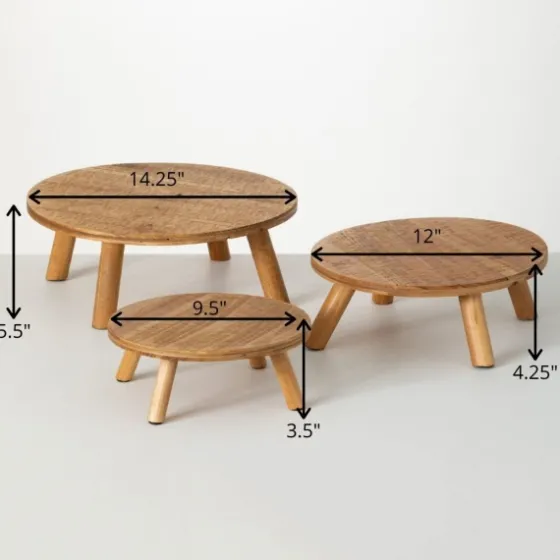 Natural Grain Wooden Risers 3-Pc. Tray Set-Kirkland's Home Cheap