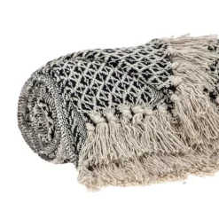 Natural Gray Tribal Wool Tassel Throw-Kirkland's Home Store