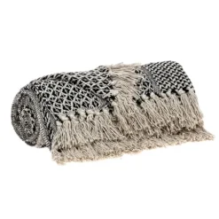 Natural Gray Tribal Wool Tassel Throw-Kirkland's Home Store