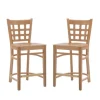Natural Grid Back Wood Counter Stools, Set Of 2-Kirkland's Home New