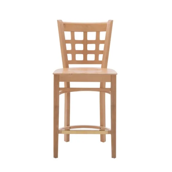 Natural Grid Back Wood Counter Stools, Set Of 2-Kirkland's Home New